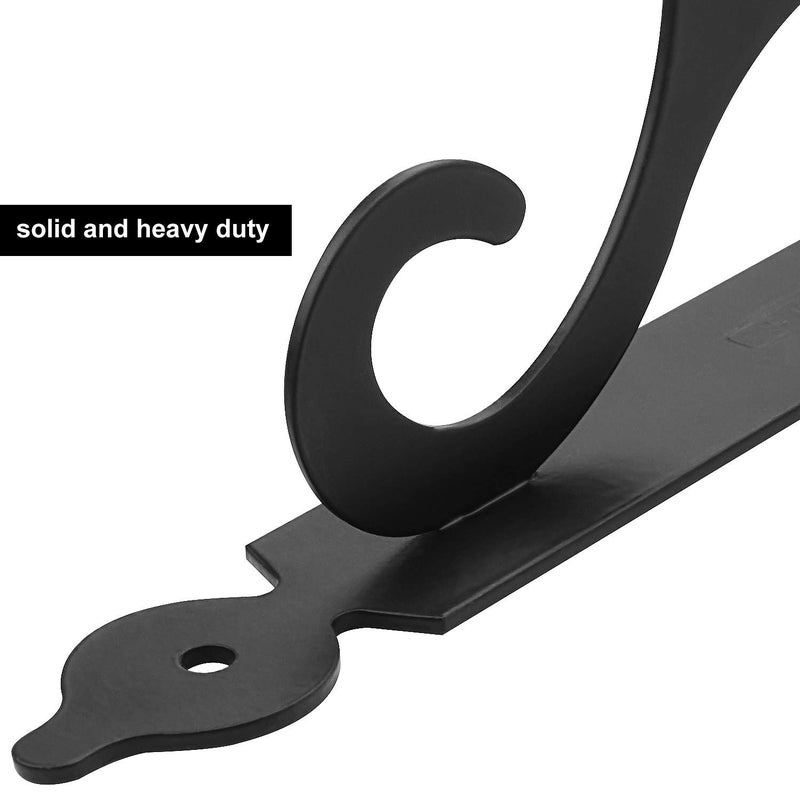 Acrux7 5.5 x 4.3 Inch Heavy Duty Black Metal Shelf Brackets - 12 Pack With Screws, L-Shaped Support Angle Brackets for Floating Shelves - Image 3
